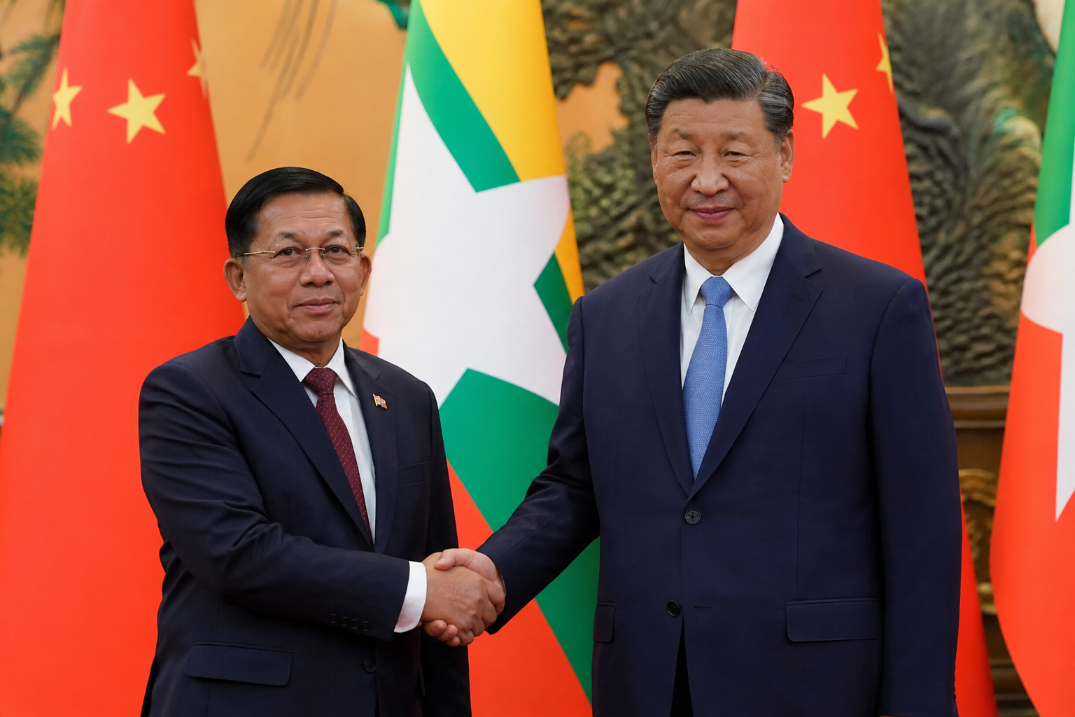 China’s Xi Backs Myanmar Leader as Both Nations Strengthen Ties in Beijing