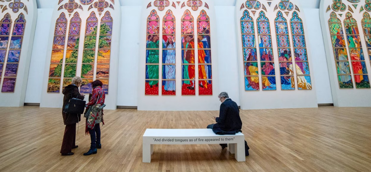 Despite controversy, designs for Notre Dame’s new windows go on display in Paris