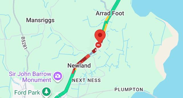 Emergency Services Rush To A590 Crash Scene Near Newlands During Morning Incident