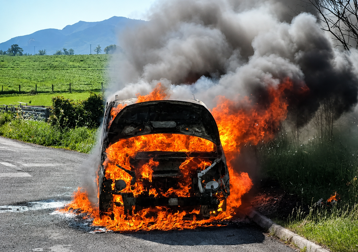 Emergency Services Rush To Vehicle Fire Near A66 In Cumbria