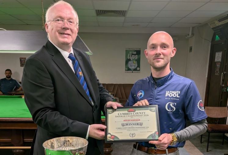 Flimby’s Kevin Kirkham Wins Third Cumbria County Singles Snooker Title