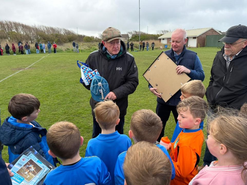 Former England Footballer Peter Barnes Visits Walney Blues