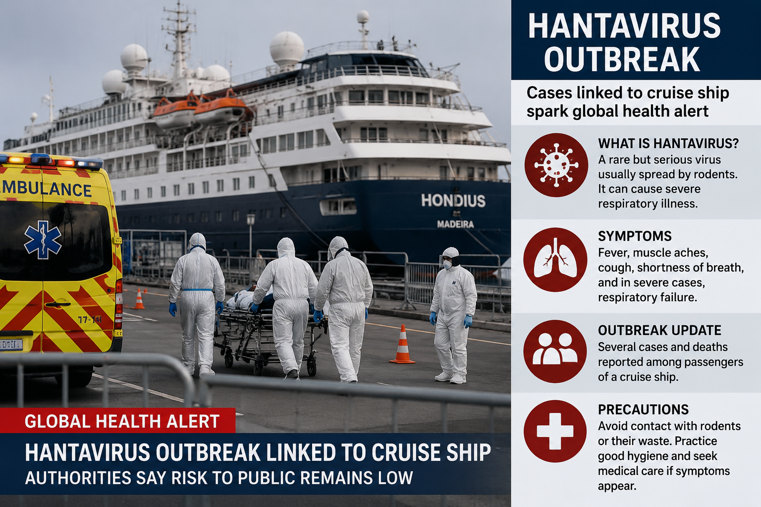 Global Health Alert as Hantavirus Outbreak Linked to Cruise Ship Sparks Concern, Authorities Say Risk Remains Low