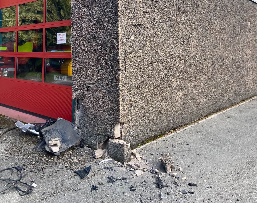 Hit-And-Run Driver Causes Serious Damage To Keswick Fire Station.