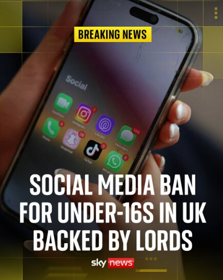House of Lords Backs Ban on Social Media for Under-16s
