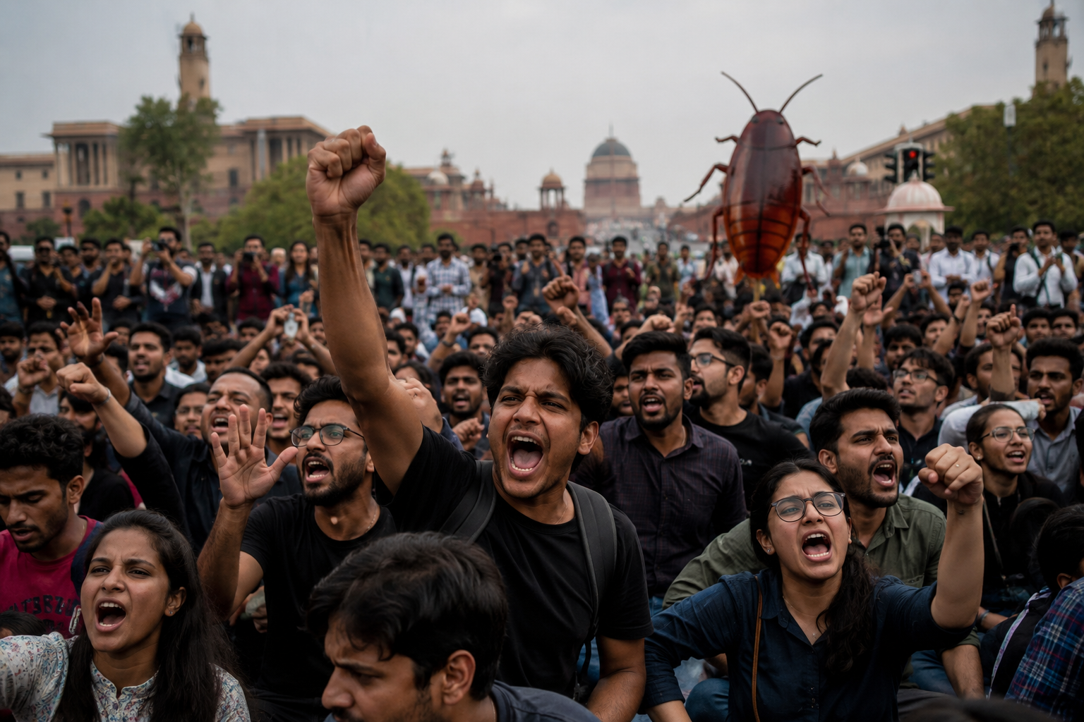 India’s ‘Cockroach’ Youth Movement Brings Protest Campaign to New Delhi