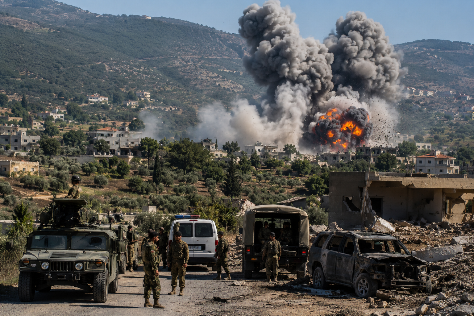 Israeli Airstrikes in Southern Lebanon Kill 10, Including Senior Military Officers