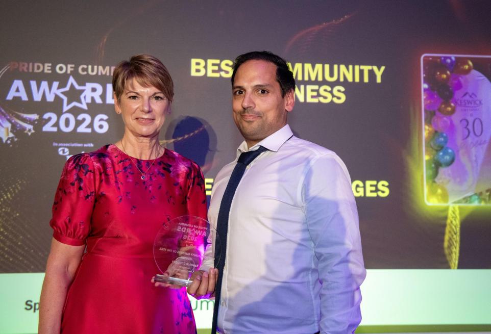 Mission Cafe Celebrates Pride of Cumbria Glory After Winning Best Community Business Award