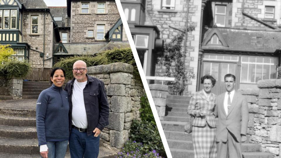 New York man recreates parents honeymoon photo at exact same spot in Cumbria decades later