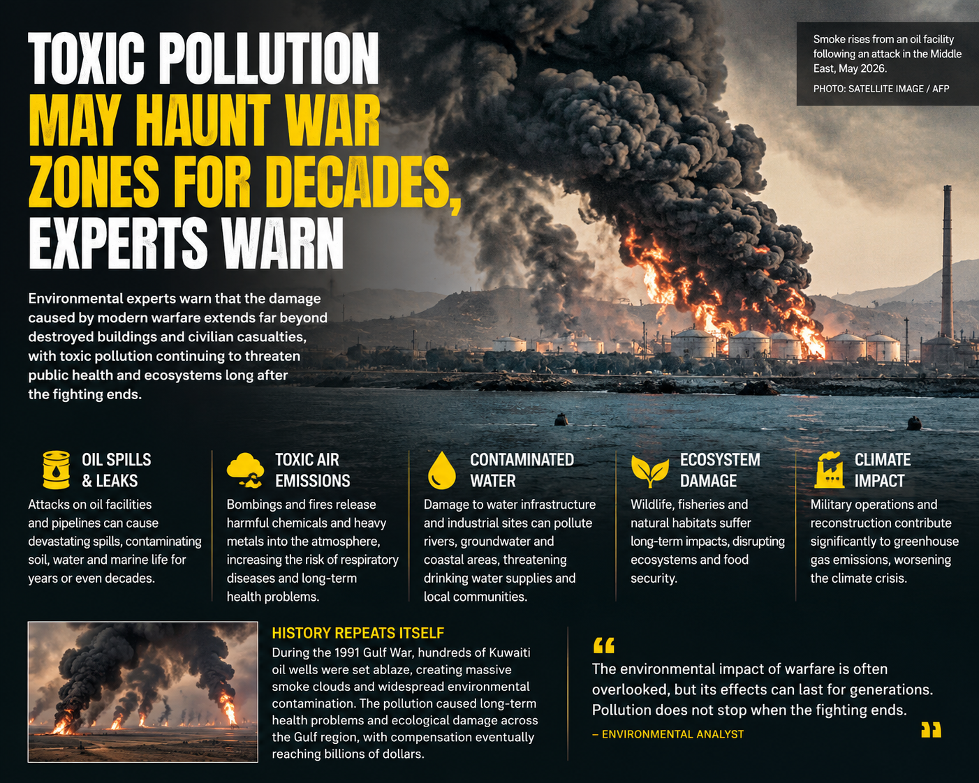 Toxic Pollution May Haunt War Zones for Decades, Experts Warn